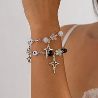 Thumbnail for Chic 2pcs Star Lollipop Charm Agate Crystal Chain Matching Bracelet Set - ArtGalleryZen