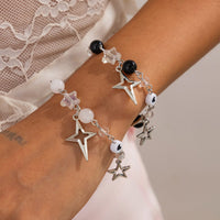 Thumbnail for Chic 2pcs Star Lollipop Charm Agate Crystal Chain Matching Bracelet Set - ArtGalleryZen