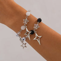Thumbnail for Chic 2pcs Star Lollipop Charm Agate Crystal Chain Matching Bracelet Set - ArtGalleryZen