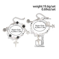 Thumbnail for Chic 2pcs Star Lollipop Charm Agate Crystal Chain Matching Bracelet Set - ArtGalleryZen