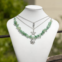 Thumbnail for Chic 3 Pieces Sun Moon Star Tree Pendant Turquoise Stone Necklace Set - ArtGalleryZen