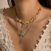 Thumbnail for Chic 3 Pieces Sun Moon Star Tree Pendant Turquoise Stone Necklace Set - ArtGalleryZen