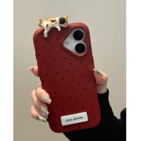 Thumbnail for Chic 3D Kitten Polka Dot Leather iPhone Case - ArtGalleryZen