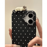 Thumbnail for Chic 3D Kitten Polka Dot Leather iPhone Case - ArtGalleryZen