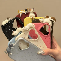 Thumbnail for Chic 3D Kitten Polka Dot Leather iPhone Case - ArtGalleryZen