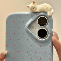 Thumbnail for Chic 3D Kitten Polka Dot Leather iPhone Case - ArtGalleryZen
