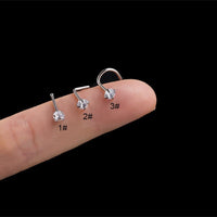 Thumbnail for Chic 3mm Cubic Zirconia Inlaid Titanium Nose Piercing Nose Stud - ArtGalleryZen