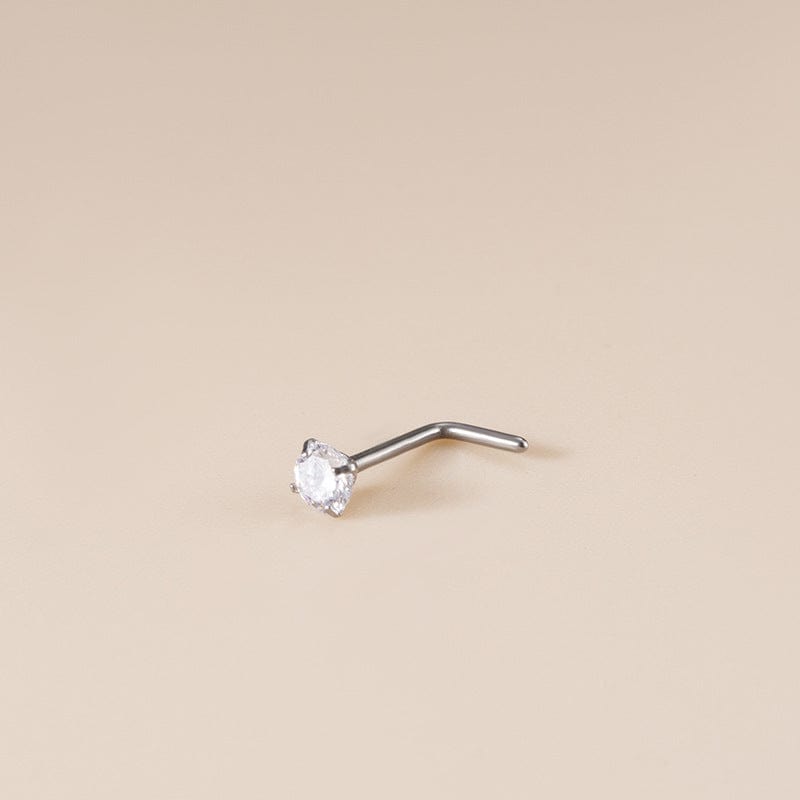 Chic 3mm Cubic Zirconia Inlaid Titanium Nose Piercing Nose Stud - ArtGalleryZen