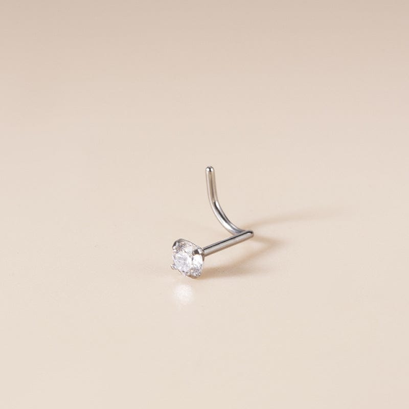 Chic 3mm Cubic Zirconia Inlaid Titanium Nose Piercing Nose Stud - ArtGalleryZen