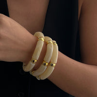 Thumbnail for Chic 3pcs Bamboo Tube Shaped Acrylic Bangle Bracelet Set