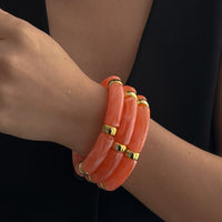 Thumbnail for Chic 3pcs Bamboo Tube Shaped Acrylic Bangle Bracelet Set