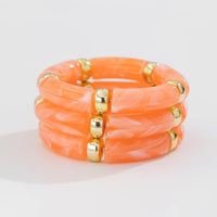 Thumbnail for Chic 3pcs Bamboo Tube Shaped Acrylic Bangle Bracelet Set