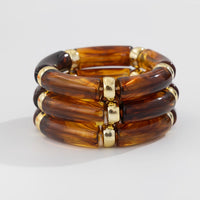 Thumbnail for Chic 3pcs Bamboo Tube Shaped Acrylic Bangle Bracelet Set