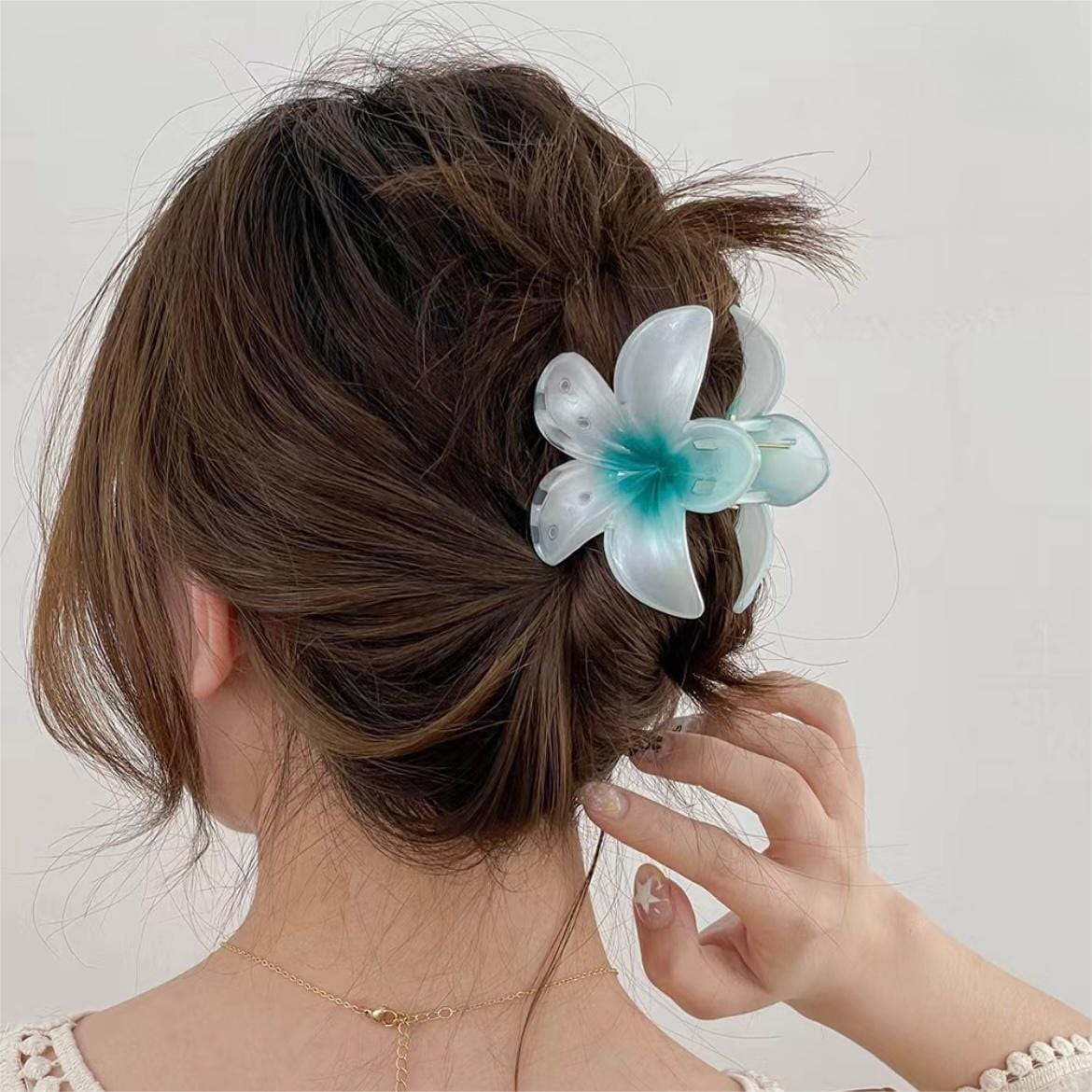 Chic 3Pcs Gradient Flower Hair Clip Hair Claw Set