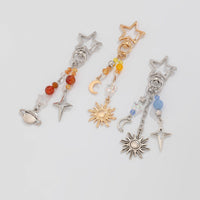 Thumbnail for Chic 3Pcs Star Sun Moon Celestial Crystal Keychain Set