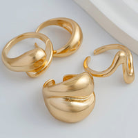 Thumbnail for Chic 4Pcs Chunky Waterdrop Open Ring Set - ArtGalleryZen
