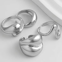 Thumbnail for Chic 4Pcs Chunky Waterdrop Open Ring Set - ArtGalleryZen