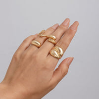 Thumbnail for Chic 4Pcs Chunky Waterdrop Open Ring Set