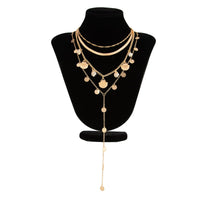Thumbnail for Chic 4pcs Conch Shell Sequin Tassel Herringbone Chain Y Necklace Set - ArtGalleryZen