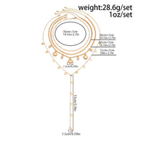 Thumbnail for Chic 4pcs Conch Shell Sequin Tassel Herringbone Chain Y Necklace Set - ArtGalleryZen