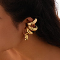 Thumbnail for Chic 4pcs Gold Silver Plated Textured Ear Cuff Earrings Set - ArtGalleryZen