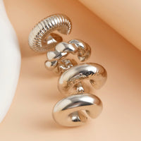 Thumbnail for Chic 4pcs Gold Silver Plated Textured Ear Cuff Earrings Set