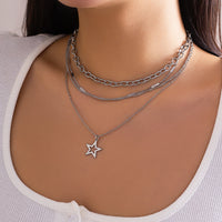 Thumbnail for Chic 4pcs Hollow Star Pendant Cable Chain Necklace Set - ArtGalleryZen