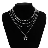 Thumbnail for Chic 4pcs Hollow Star Pendant Cable Chain Necklace Set - ArtGalleryZen