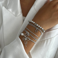 Thumbnail for Chic 5pcs Bow Star Heart Tassel Pearl Ball Chain Bracelet Set - ArtGalleryZen