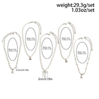 Thumbnail for Chic 5pcs Bowknot Shell Starfish Pendant Pearl Chain Necklace Set - ArtGalleryZen