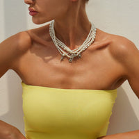 Thumbnail for Chic 5pcs Bowknot Shell Starfish Pendant Pearl Chain Necklace Set - ArtGalleryZen