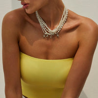 Thumbnail for Chic 5pcs Bowknot Shell Starfish Pendant Pearl Chain Necklace Set - ArtGalleryZen