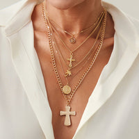 Thumbnail for Chic 5pcs Cross Round Disk Coconut Tree Pendant Necklace Set - ArtGalleryZen