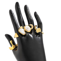 Thumbnail for Chic 5pcs Irregualr Pearl Inlaid Waterdrop Ring Set - ArtGalleryZen