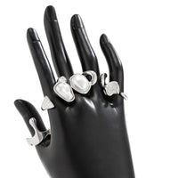 Thumbnail for Chic 5pcs Irregualr Pearl Inlaid Waterdrop Ring Set - ArtGalleryZen