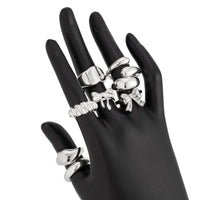 Thumbnail for Chic 8pcs Bowknot Glossy Waterdrop Open Ring Set - ArtGalleryZen