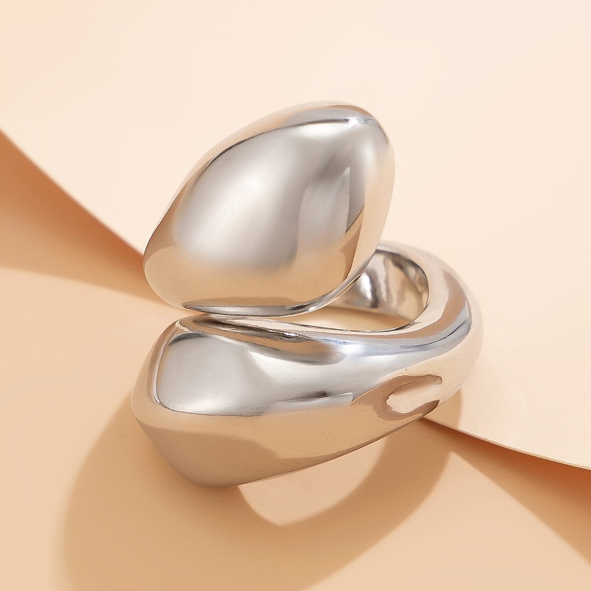 Chic Abstract Chunky Waterdrop Ring - ArtGalleryZen