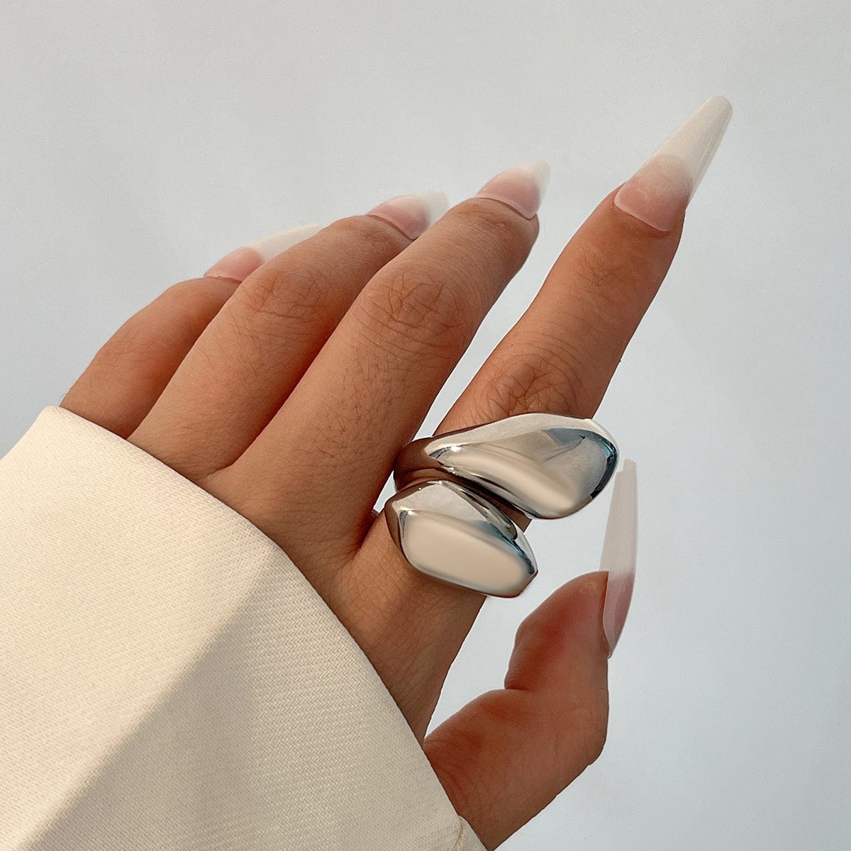 Chic Abstract Chunky Waterdrop Ring