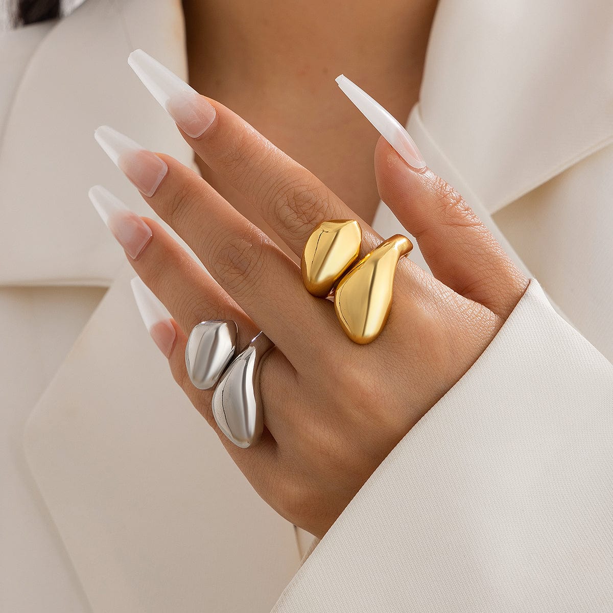 Chic Abstract Chunky Waterdrop Ring