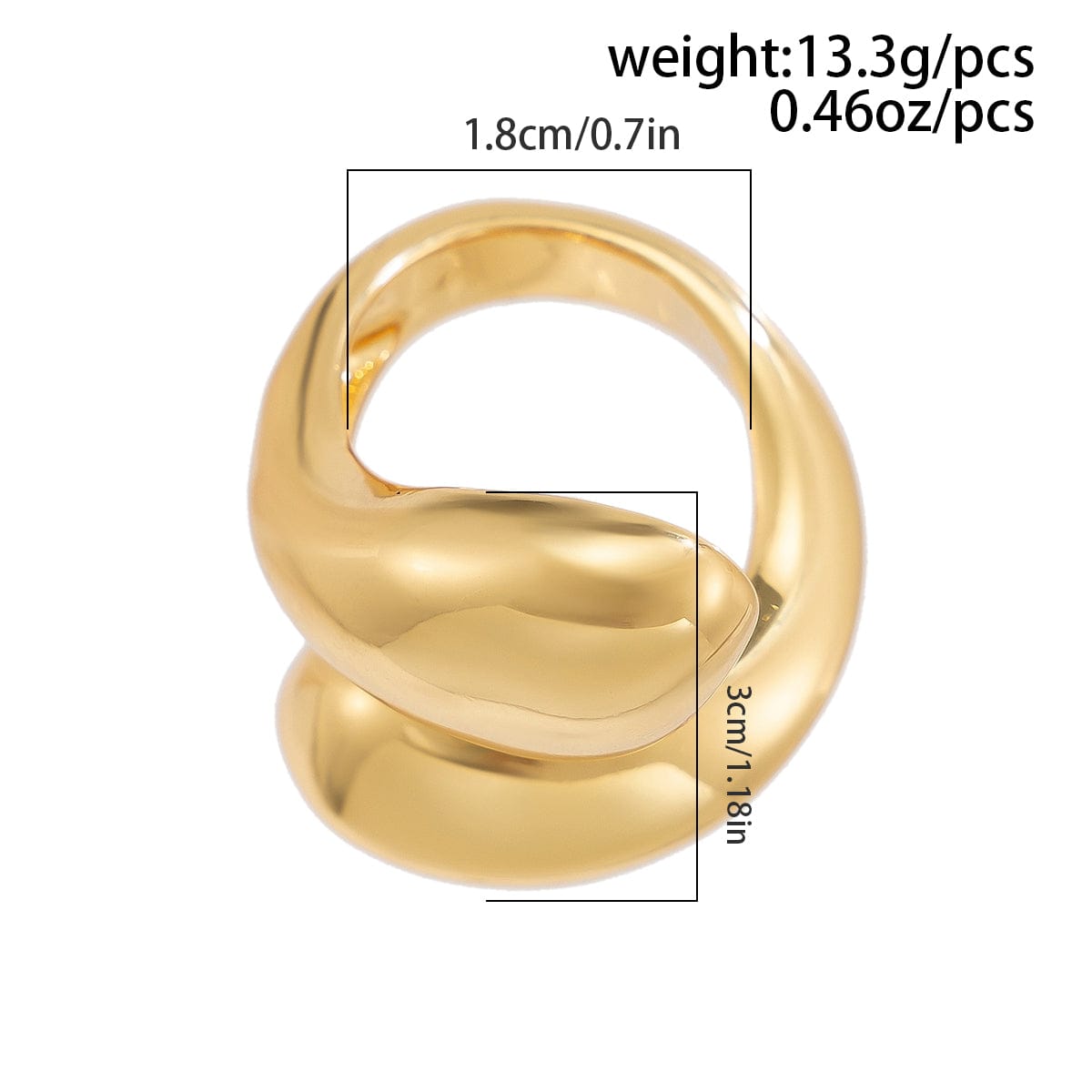 Chic Abstract Chunky Waterdrop Ring