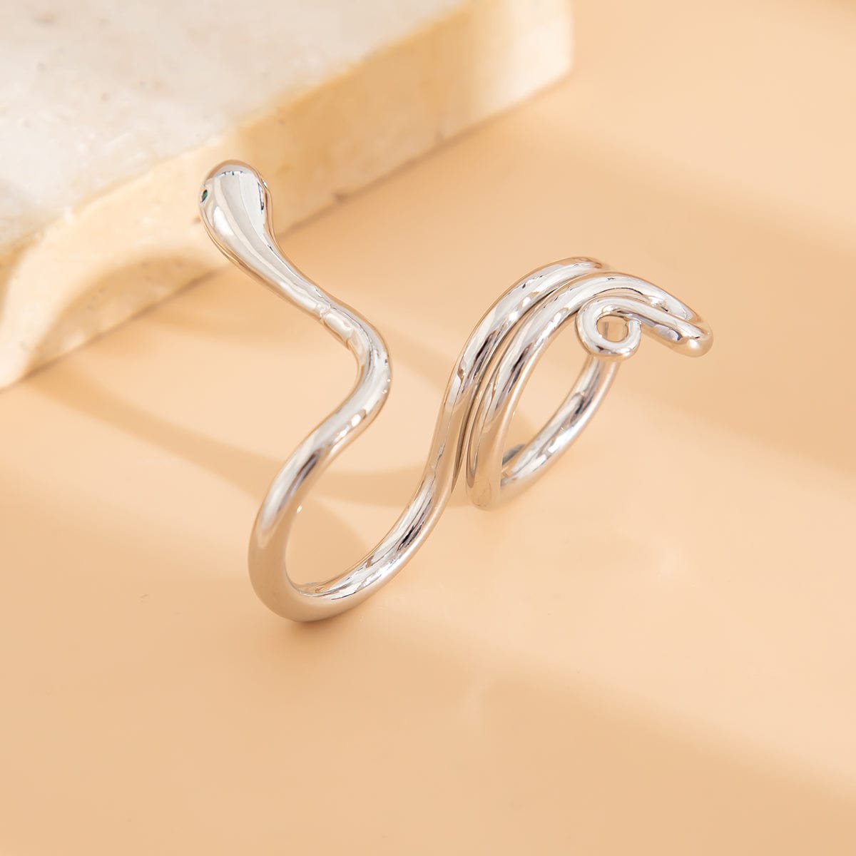 Chic Abstract Flow Waterdrop Double Finger Ring - ArtGalleryZen