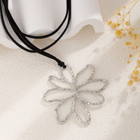 Thumbnail for Chic Abstract Hollow Flower Velvet Necklace