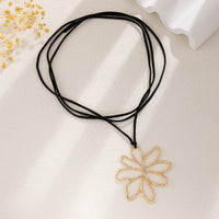 Thumbnail for Chic Abstract Hollow Flower Velvet Necklace