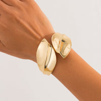 Thumbnail for Chic Abstract Leaf Wide Cuff Bangle Bracelet - ArtGalleryZen