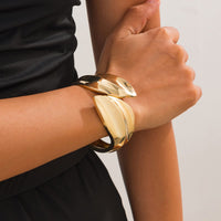 Thumbnail for Chic Abstract Leaf Wide Cuff Bangle Bracelet