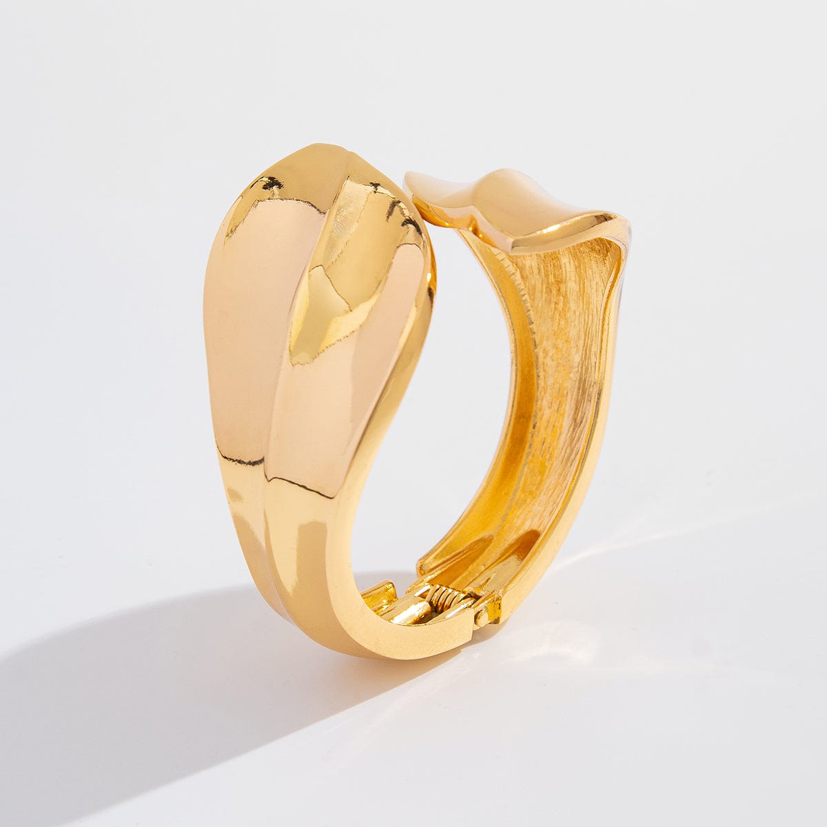 Chic Abstract Leaf Wide Cuff Bangle Bracelet