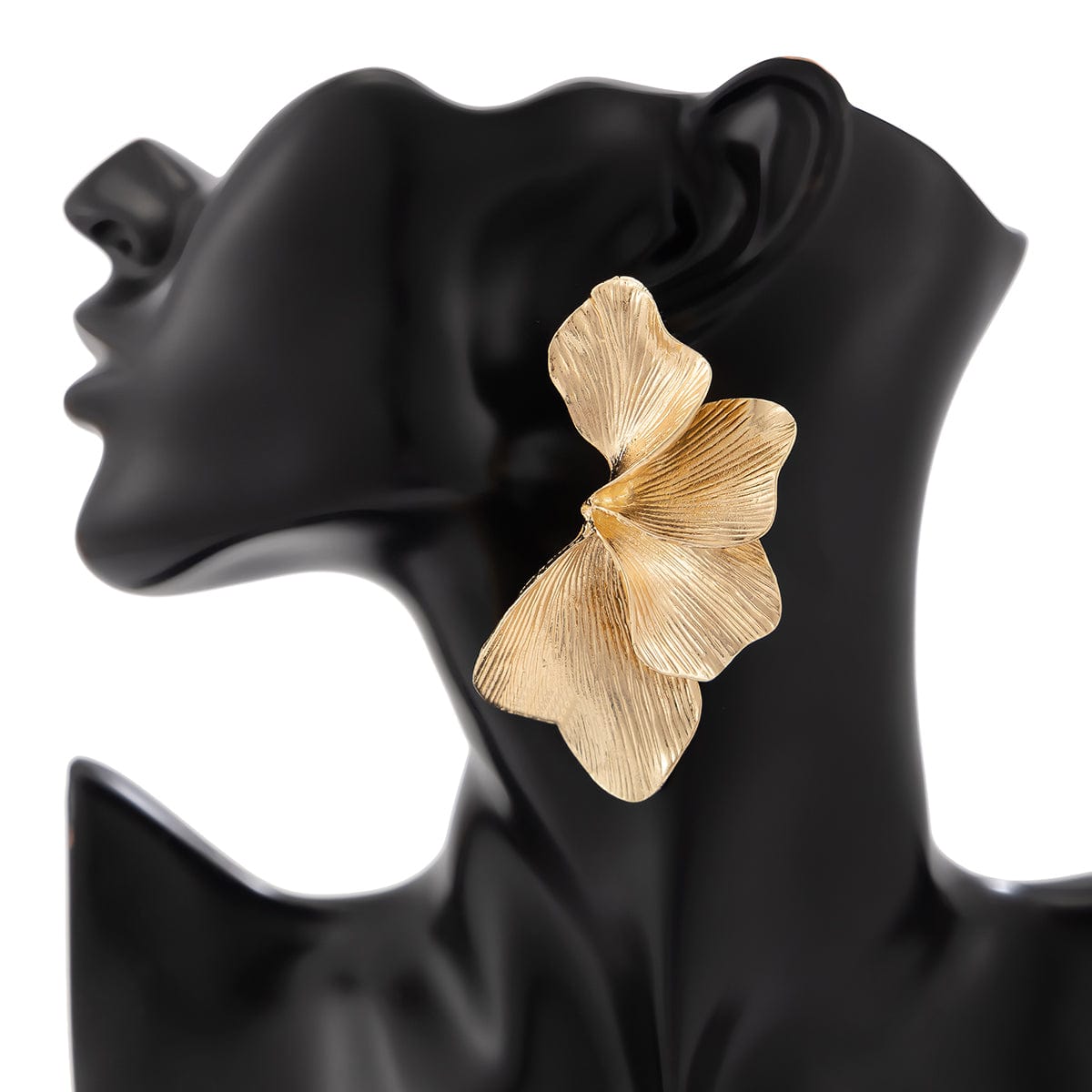 Chic Abstract Pleated Flower Petal Pattern Earrings - ArtGalleryZen
