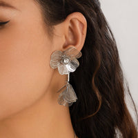 Thumbnail for Chic Abstract Rhinestone Inlaid Floral Dangle Earrings