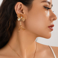 Thumbnail for Chic Abstract Rhinestone Inlaid Floral Dangle Earrings