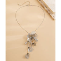 Thumbnail for Chic Abstract Rhinestone Inlaid Floral Tassel Necklace